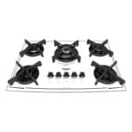 Cooktop a Gás Dako 5 Bocas Turbo Glass de Embutir - Branco - Bivolt