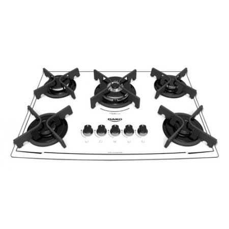 Cooktop a Gás Dako 5 Bocas Turbo Glass de Embutir – Branco – Bivolt Cooktop a Gás Dako 5 Bocas Turbo Glass de Embutir - Branco - Bivolt