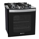 Fogão 4 Bocas de Embutir Preto Atlas Top Gourmet Glass Bivolt