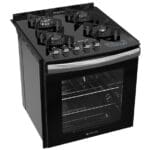 Fogão 4 Bocas de Embutir Preto Atlas Top Gourmet Glass Bivolt