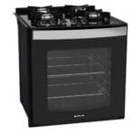Fogão 4 Bocas de Embutir Preto Atlas Top Gourmet Glass Bivolt