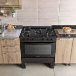 Fogão 5 Bocas Atlas Milão Glass Preto Mesa em Vidro - Bivolt