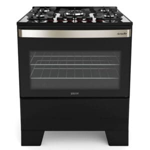 Fogão 5 Bocas Mueller Piacere Vetro Preto Fosco Bivolt - Mesa em Vidro