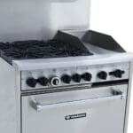 Fogão Americano a Gás Baixa Pressão Venâncio 4 Bocas Inox com Forno e Chapa - FA4FC