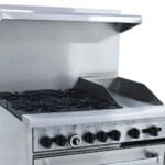 Fogão Americano a Gás Baixa Pressão Venâncio 4 Bocas Inox com Forno e Chapa - FA4FC