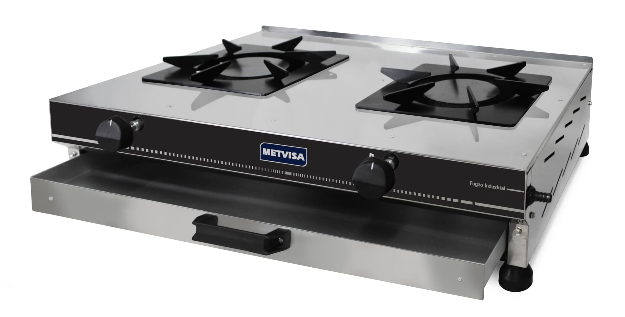 Fogão Industrial Metvisa 2 Bocas Inox - 79x56cm