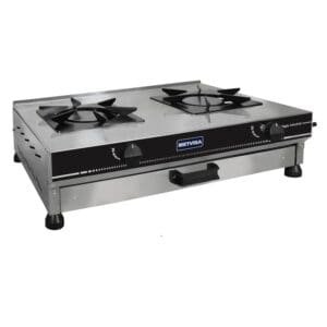 Fogão Industrial Metvisa 2 Bocas Inox - 79x56cm