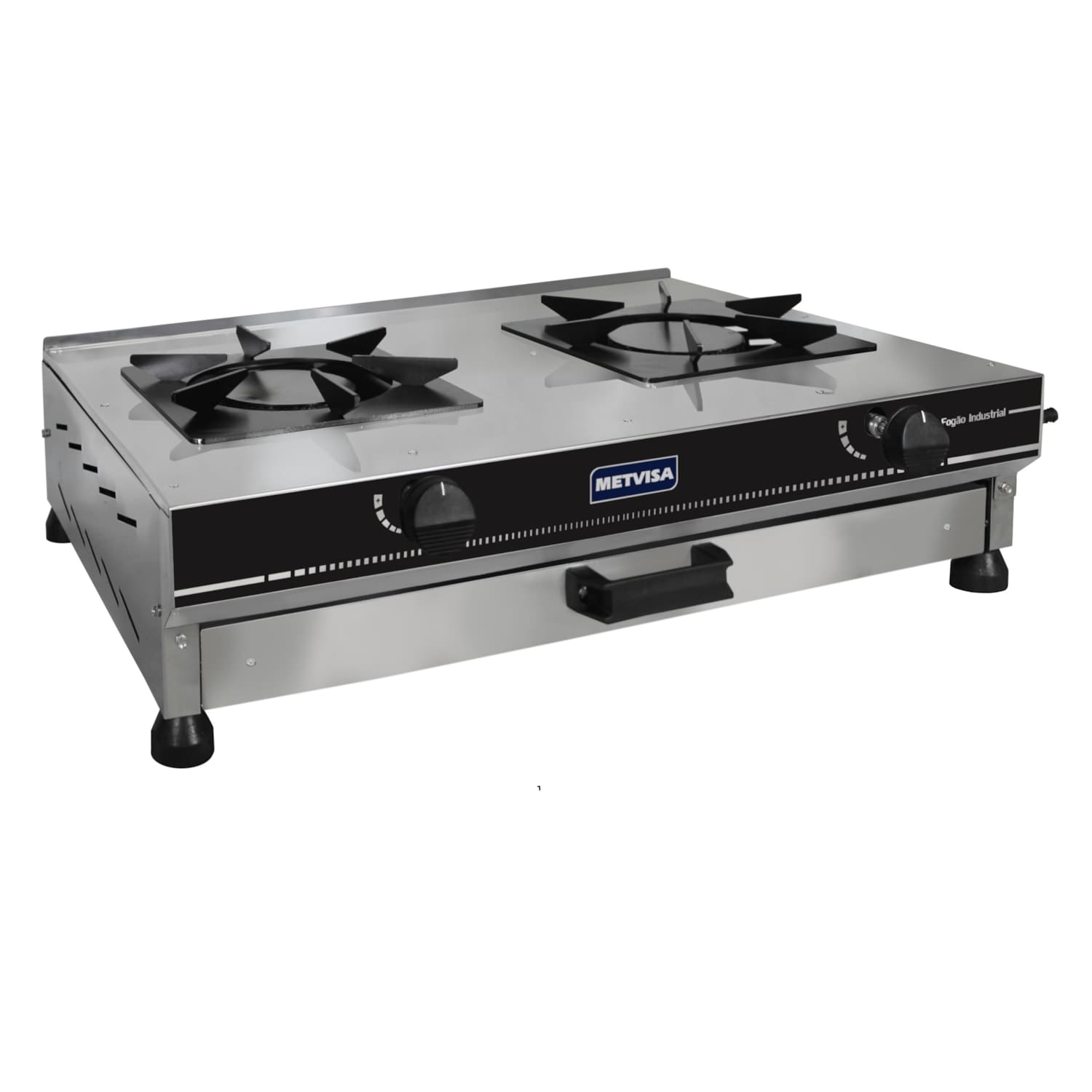 Fogão Industrial Metvisa 2 Bocas Inox - 79x56cm