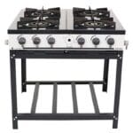 Fogão Industrial Venâncio Cinza 4 Bocas com Forno Bravo - M4FD2