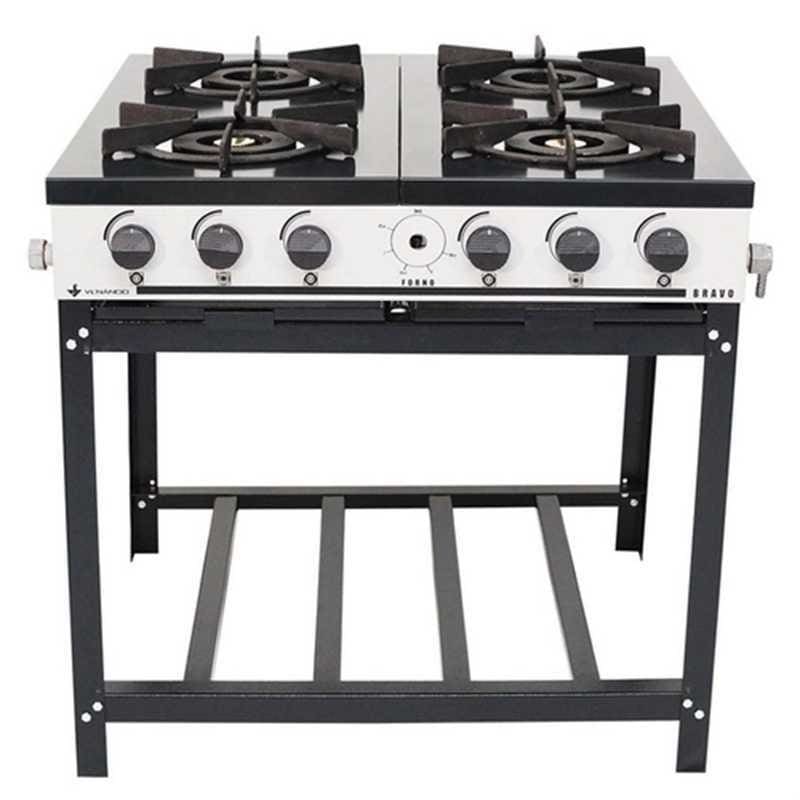 Fogão Industrial Venâncio Cinza 4 Bocas com Forno Bravo – M4FD2 Fogão Industrial Venâncio Cinza 4 Bocas com Forno Bravo - M4FD2