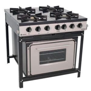 Fogão Industrial Venâncio Cinza 4 Bocas com Forno Bravo - M4FD2