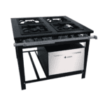 Fogão Industrial Venâncio Preto 4 Bocas com Forno - Br4bfpr