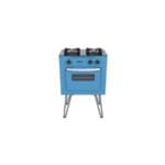Fogão Venax Mini Cook 2 Bocas Azul Gás GLP Mesa de Vidro