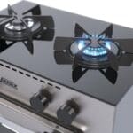 Fogão Venax Mini Cook 2 Bocas Azul Gás GLP Mesa de Vidro