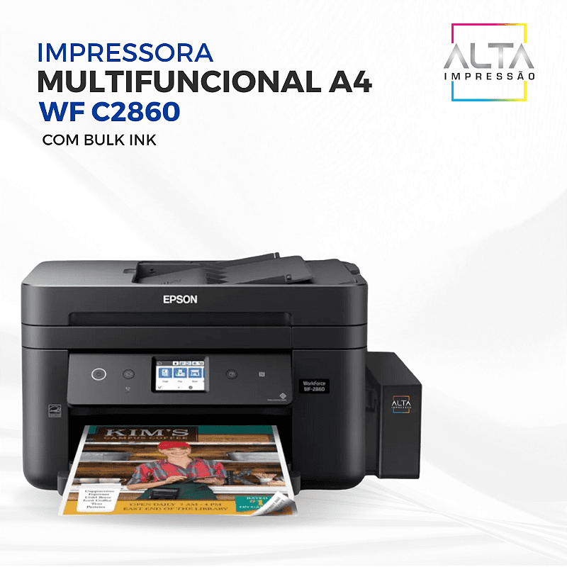 Multifuncional Epson Workforce Pro WF-2860 Jato de Tinta Colorida USB e Wi-Fi Bivolt