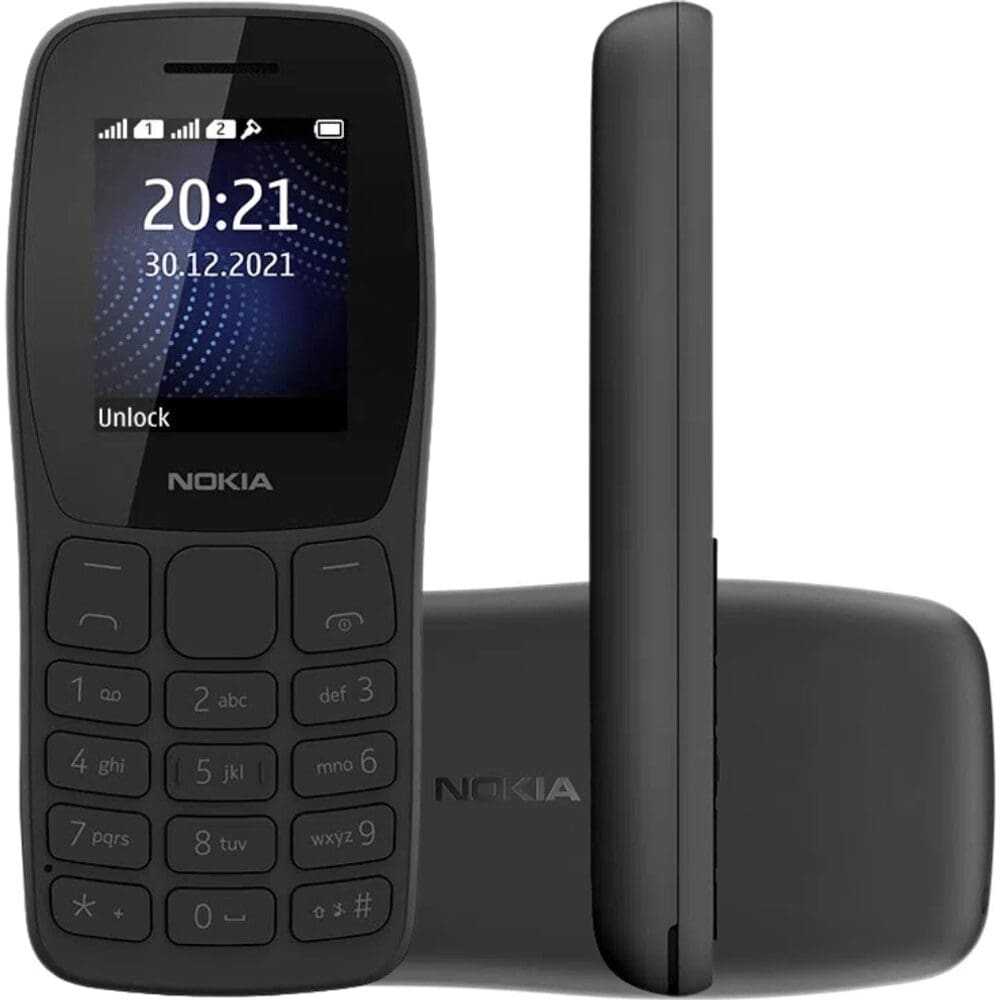 Nokia 105 Dual Chip 4MB Preto com Rádio FM e Lanterna