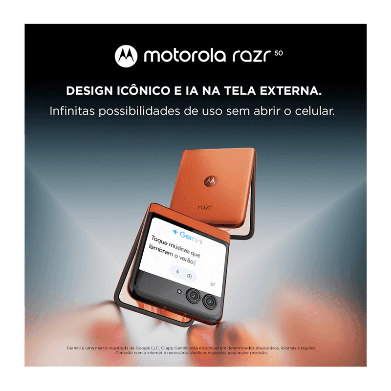 Smartphone Motorola Razr 50 5G 512GB Cinza - Tela Dobrável 6,9