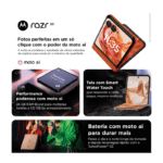 Smartphone Motorola Razr 50 5G 512GB Cinza - Tela Dobrável 6,9