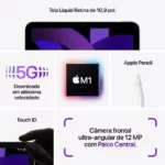 Apple iPad Air (5ª Geração) 64GB Wi-Fi + Cellular Cinza Espacial