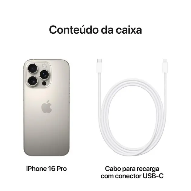 Apple iPhone 16 Pro Max 512gb Titânio Natural – 1 Chip