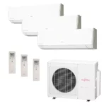 Ar Condicionado Fujitsu Multi Split Tri 48000 BTUs (2x12000 + 24000) Quente/Frio Inverter 220V