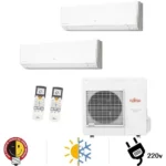 Ar Condicionado Fujitsu Multi Split Tri 48000 BTUs (2x12000 + 24000) Quente/Frio Inverter 220V