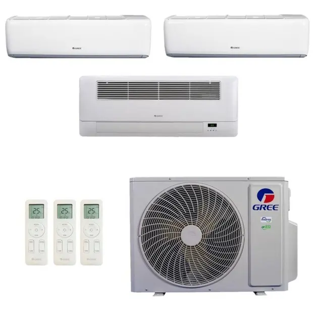 Ar Condicionado Multisplit Bi 31000 Btu(9000+22000) Quente/frio – Inverter – Gree – 220v – Gkh(22)da-d6dna1a Gwh(09)atb-d6dna1a / 3