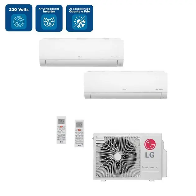 Ar Condicionado Multisplit Bi 24000 Btu(2×12000) Quente/frio – Inverter – LG – 220v – Amnw12gtuc0 / A2uw18gfac