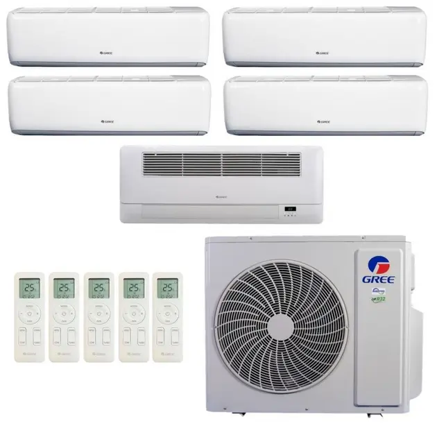 Ar Condicionado Multisplit Quad 45000 Btu(3×12000+9000) Quente/frio – Inverter – Gree – 220v – Gkh(09)da-d6dna1a Gwh(12)atc-d6dna1a / 4