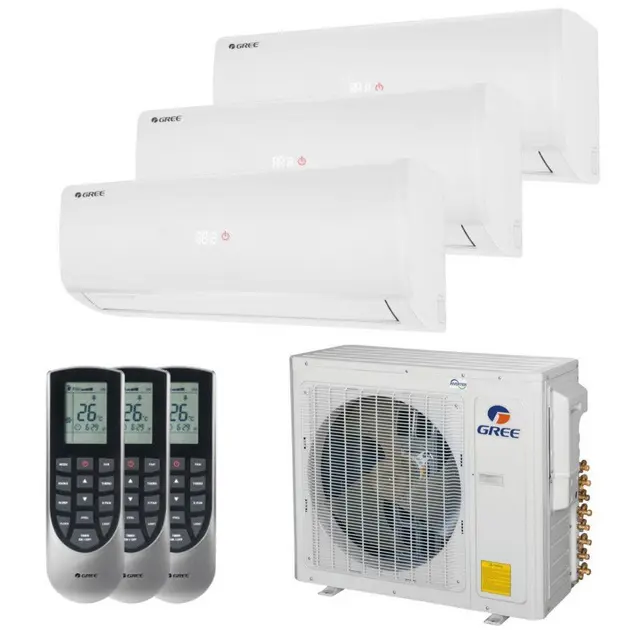 Ar Condicionado Multisplit Tri 30000 BTUs (2x9000 + 12000) Quente e Frio - Inverter - Gree - 220V