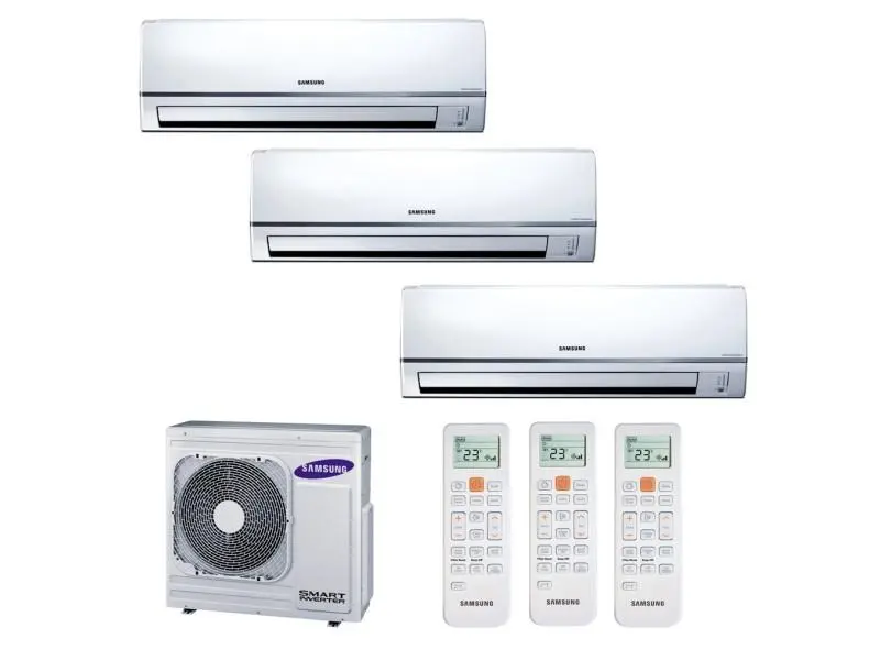 Ar Condicionado Multisplit Tri 27000 Btu(3×9000) Quente/frio – Inverter – Samsung – 220v – Aj025anapkh / Aj080axj4kh