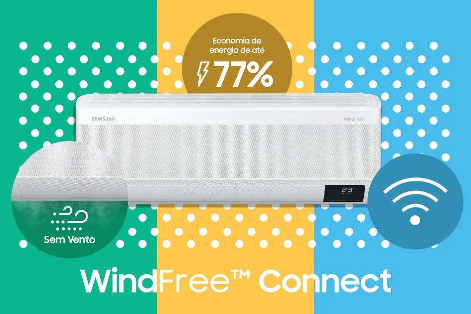 Ar Condicionado Split Inverter Samsung WindFree Connect 18000 BTU Frio 220V