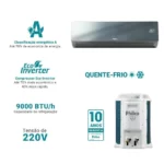 Ar Condicionado Split Philco 9000 BTU Quente/Frio Inverter 220V