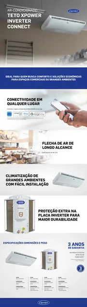 Ar Condicionado Split Teto Inverter Carrier 30000 BTU/h Quente e Frio – 220V Ar Condicionado Split Teto Inverter Carrier 30000 BTU/h Quente e Frio - 220V
