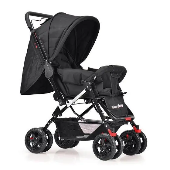 Carrinho de Bebê 2 em 1 Prime Baby Rover Preto com Alça Reversível até 15kg Carrinho de Bebê 2 em 1 Prime Baby Rover Preto com Alça Reversível até 15kg