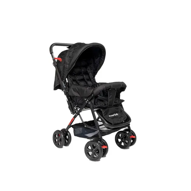 Carrinho de Bebê 2 em 1 Prime Baby Rover Preto com Alça Reversível até 15kg Carrinho de Bebê 2 em 1 Prime Baby Rover Preto com Alça Reversível até 15kg