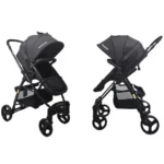 Carrinho de Bebê 3 em 1 Júpiter Preto e Cinza - Passear Baby