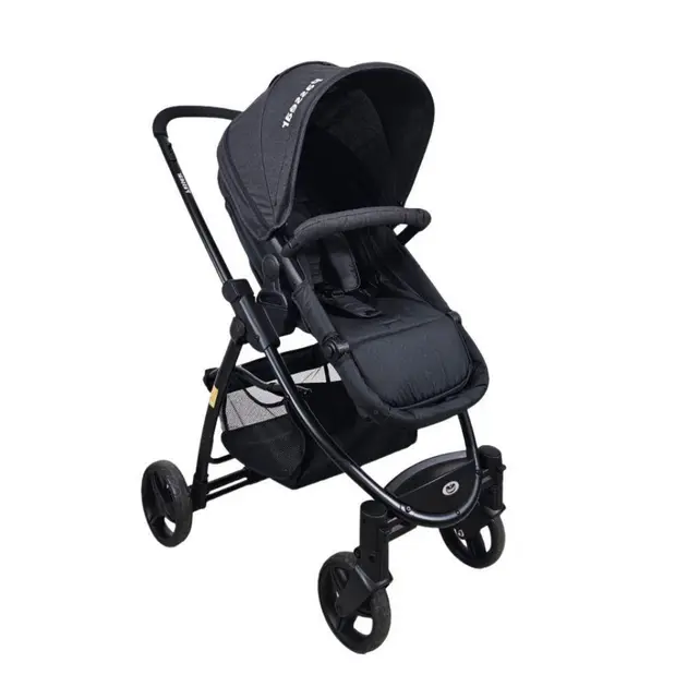 Carrinho de Bebê 3 em 1 Júpiter Preto e Cinza - Passear Baby