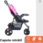 Carrinho de Bebê Baby Style Urban Rosa - Reclinável e com Bebê Conforto