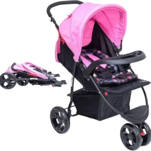 Carrinho de Bebê Baby Style Urban Rosa - Reclinável e com Bebê Conforto