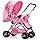 Carrinho de Bebê Berço e Passeio 2 em 1 Prime Baby Rover Rosa - Reversível até 15kg