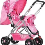 Carrinho de Bebê Berço e Passeio 2 em 1 Prime Baby Rover Rosa - Reversível até 15kg