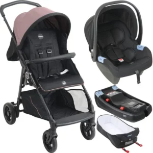 Carrinho de Bebê Burigotto Conforto Lui Mon Amour Rosa 0 a 15kg - 2 em 1