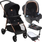 Carrinho de Bebê Burigotto Lui Sand com Bebê Conforto e Base Isofix 0 à 15 Kg