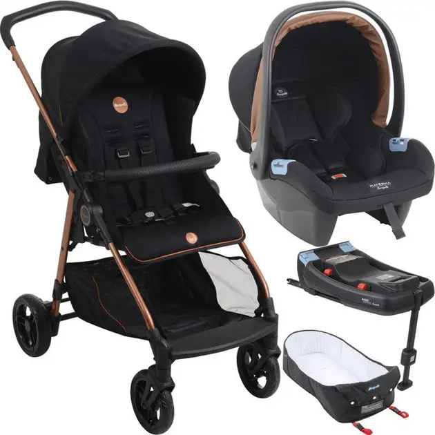 Carrinho de Bebê Burigotto Lui Sand com Bebê Conforto e Base Isofix 0 à 15 Kg