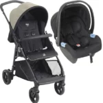 Carrinho de Bebê Burigotto Lui Sand com Bebê Conforto e Base Isofix 0 à 15 Kg