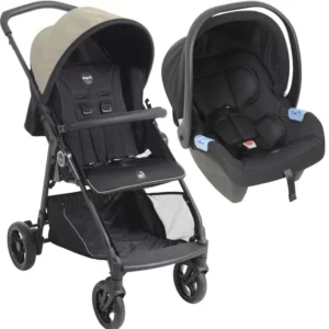 Carrinho de Bebê Burigotto Lui Sand com Bebê Conforto e Base Isofix 0 à 15 Kg
