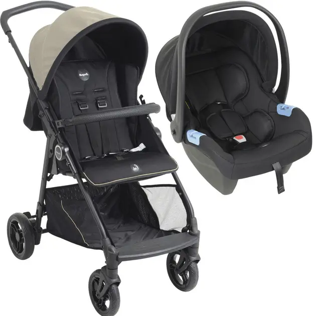 Carrinho de Bebê Burigotto Lui Sand com Bebê Conforto e Base Isofix 0 à 15 Kg
