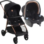 Carrinho de Bebê Burigotto Lui Travel System Preto Cobre com Bebê Conforto e Base ISOFIX