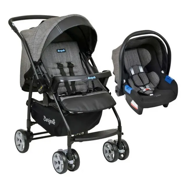 Carrinho de Bebê Burigotto Travel System Rio K + Bebê Conforto Touring Preto 4019
